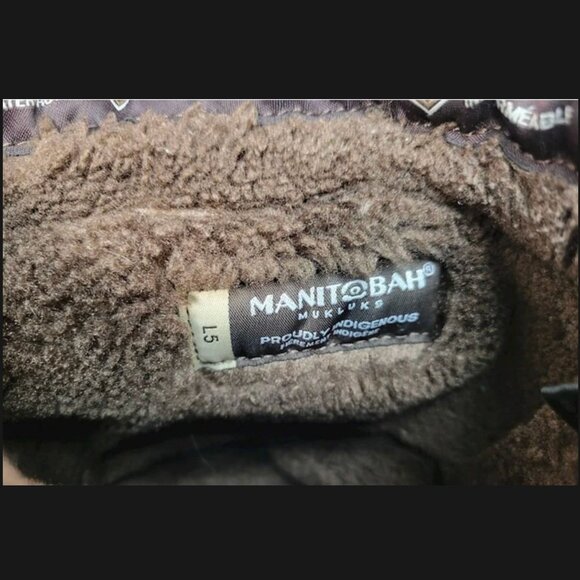Manitobah Mukluks Snowy Owl Suede Fur Shearling Tall Boots Women 5 Tan Brown - Picture 5 of 6
